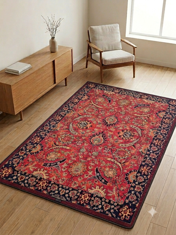 روفرشی مخمل 2 رو طرح قالیچه سنتی مانیدا