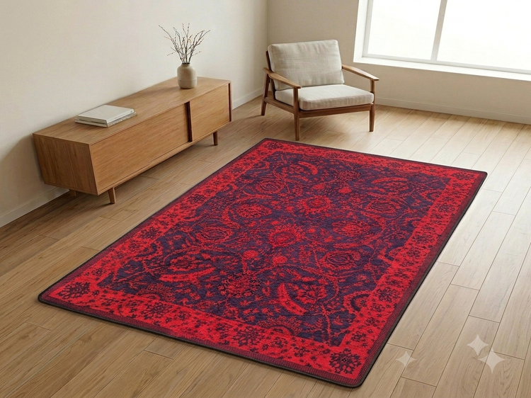 روفرشی مخمل 2 رو طرح قالیچه سنتی مانیدا